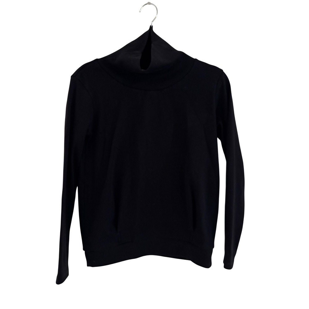 Alo Yoga Black Ribbed Turtleneck Long Sleeve Pullover Sweatshirt Womens XS